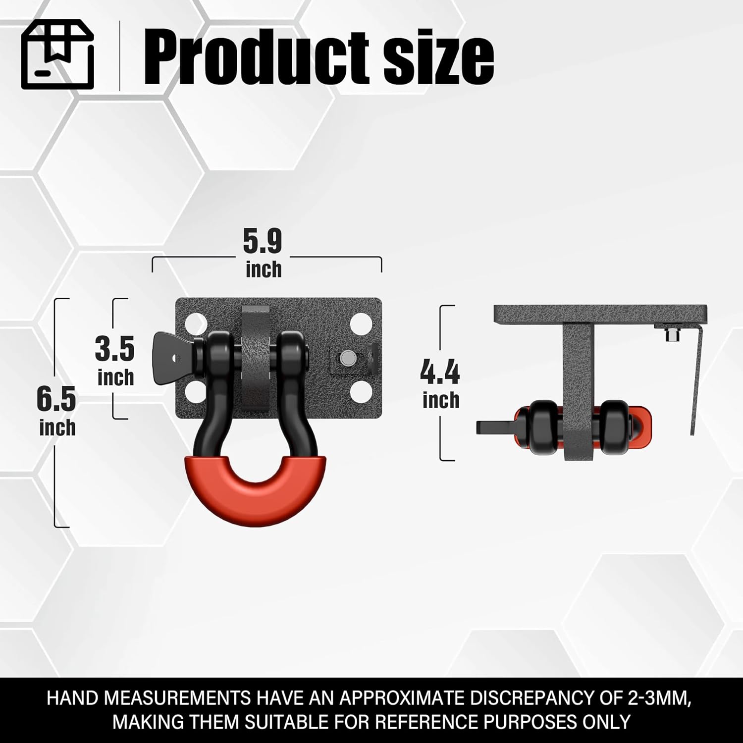 3/4" D-Ring Shackle Tow Hook Bracket: 2 Pack Front Tow Hook Mounting Bracket Fit for 2010-2017 2018 2019 2020 Dodge Ram 2500 3500 4500, with Mounting Hardware Kit for Off-Road Vehicle Recovery