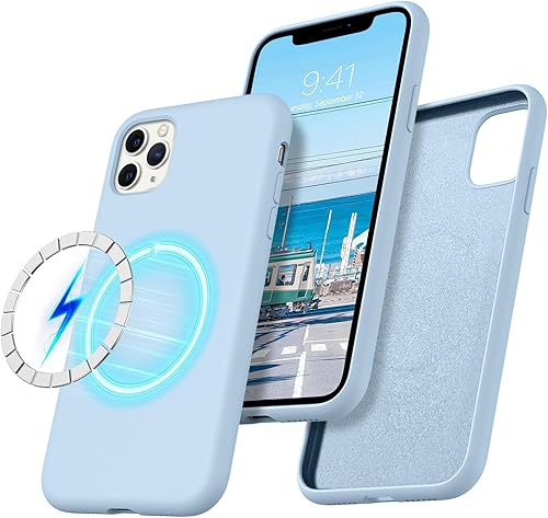 Miniatura 8 de BENTOBEN Funda magnética para iPhone 11 Pro compatible con Magsafe Slim Fit Lindo diseño de corazón de silicona suave goma a prueba de golpes,