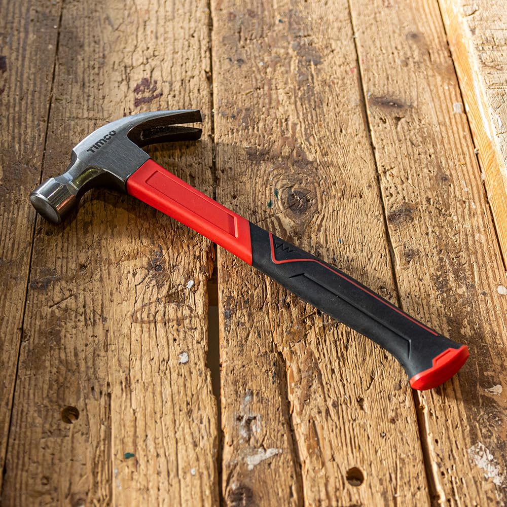 TIMCO - Claw Hammer - Fibreglass Handle (Size 20oz - 1 Each), Red - Image 3