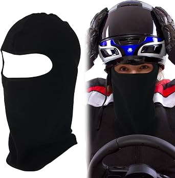 Cutecrop Racing Balaclava Flame Retardant Black Stretch Fit Breathable Warm Mask Motorcycle Practical Protective Mask for Auto Racing Motorcycle Karting
