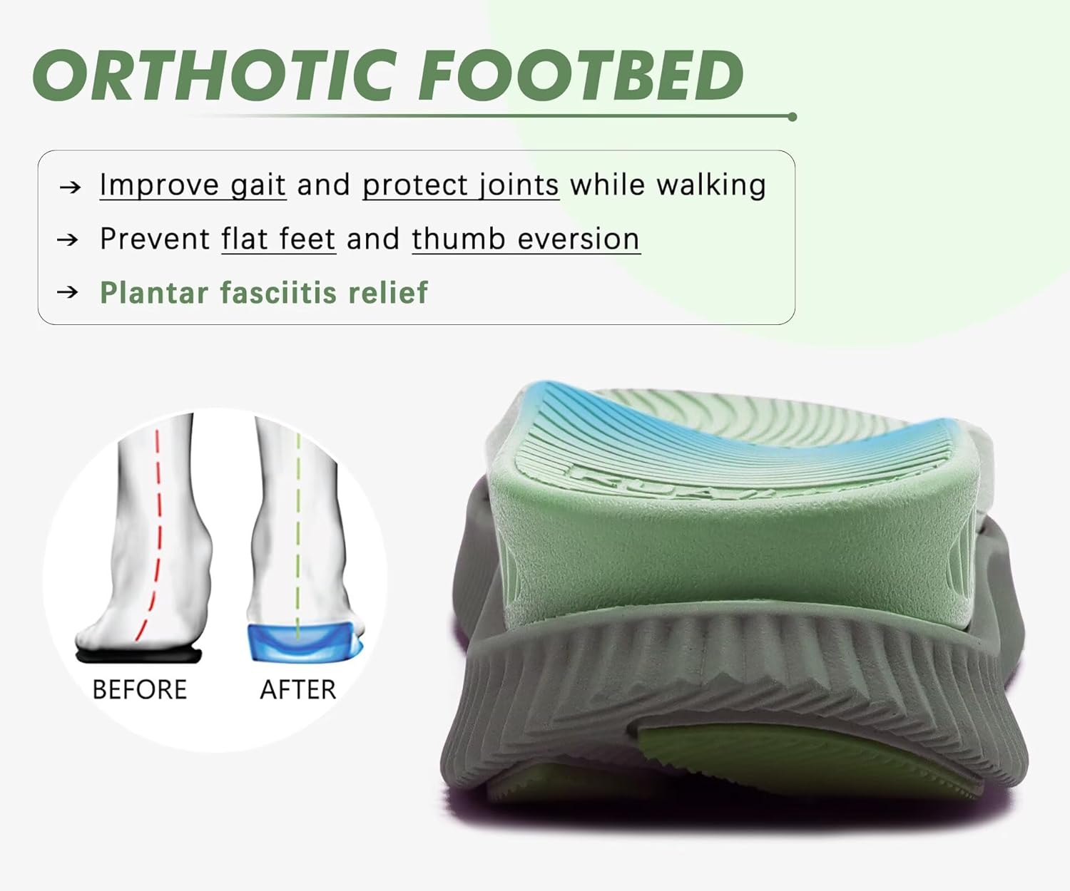 KuaiLu Womens Orthopedic Walking Sandals Arch Support Recovery Sport Outdoor Hiking Water Sandles Thick Athletic Cushion Comfortable Plantar Fasciitis Adjustable Sandals US6-12 - Image 4