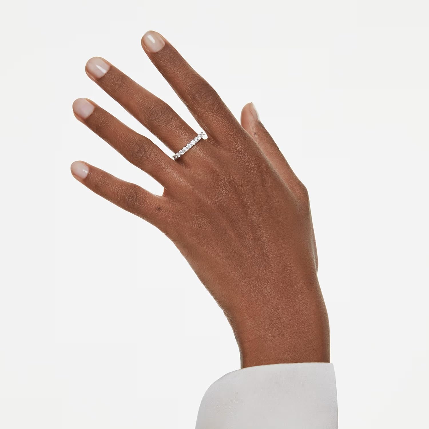 Swarovski Matrix Crystal Ring Collection, Round Cut, Prong Setting, Rhodium Finish
