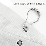 Linerless Waterproof Waffle Weave Fabric Shower Curtain - TPU Laminated Bathroom Curtain with 12 Rustproof Metal Hooks, 100% Water-Resistant & No Liner Needed, Machine Washable, 72x72 inches(White)