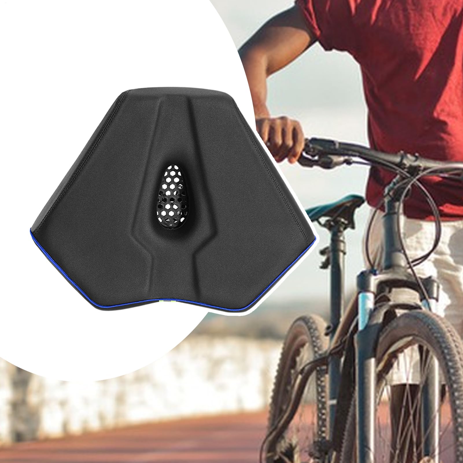 Asiento de bicicleta de carretera | Asiento de bicicleta transpirable y cómodo para mujer - Accesorios de ciclismo gruesos ergonómicos para montar al aire libre, viajes, viajes de excursión