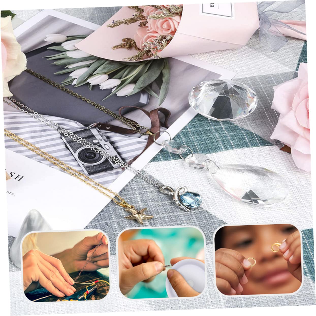 EXCEART 12pezzi Catena Decorativa per Creazione Gioielli Versatile per Bracciali Cavigliere e Collane Facile da Utilizzare Resistente e Lucido per Progetti Creativi