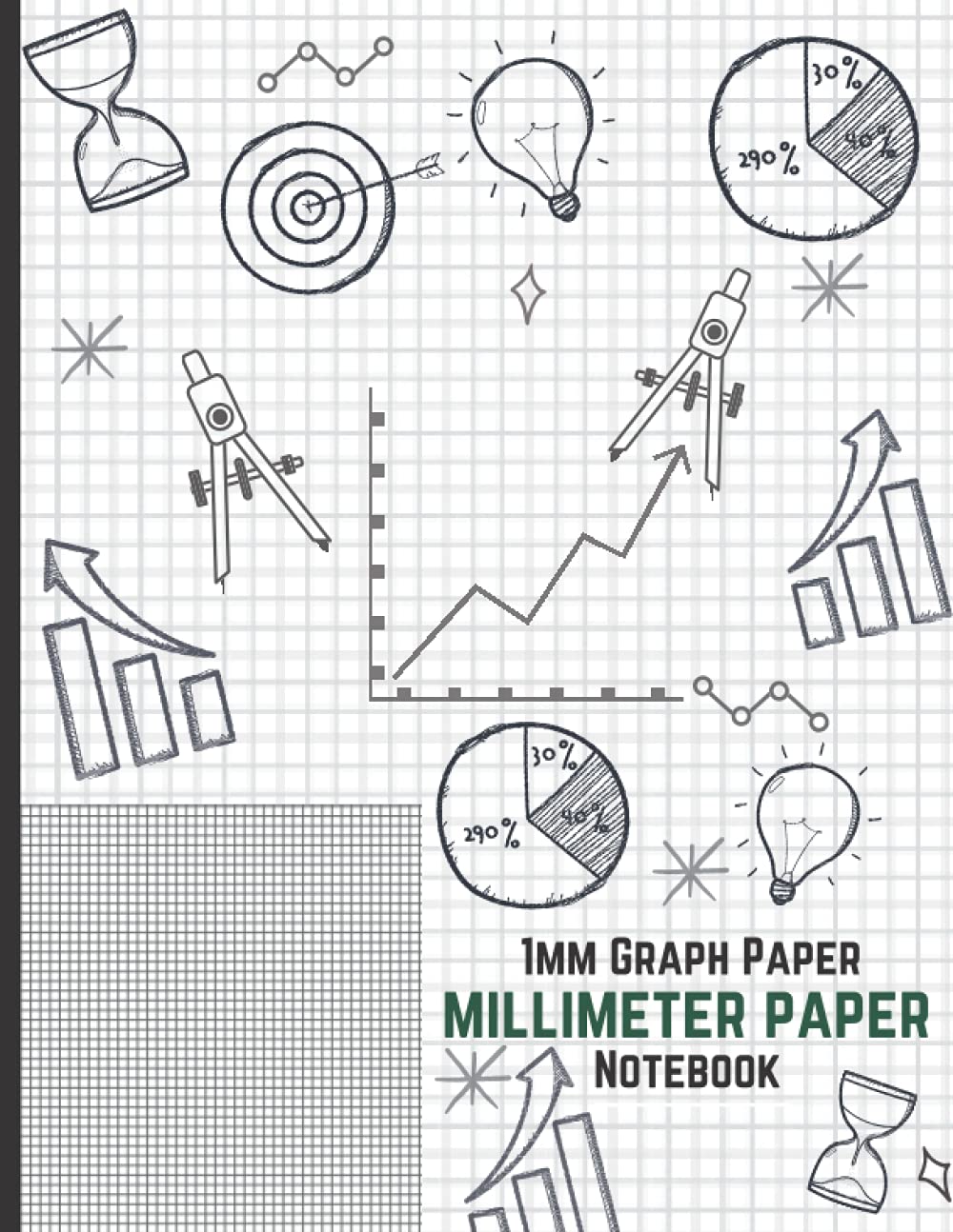 1MM Graph Paper: Millimeter Paper Notebook | Double-Sided Printing & Non-Perforated | Ten squares Per Centimeter| For Technical Drawings