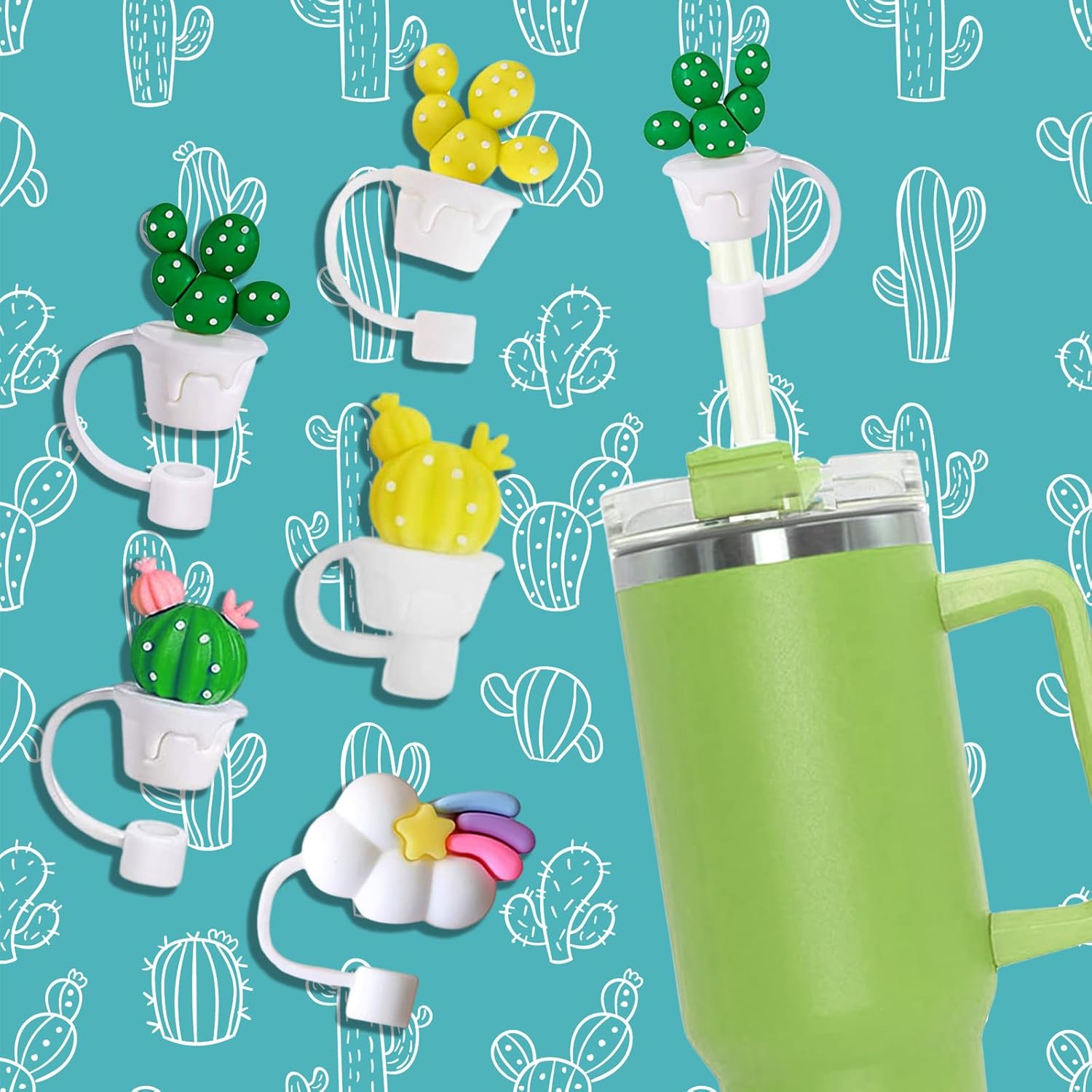 5 PCS Stanley Straw Covers, 0.4Inch/10mm Reusable Straw