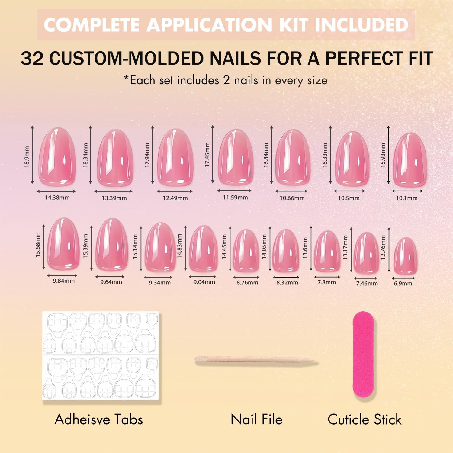 KQueenest Chrome Press On Nails Kurz Rund, Glänzende Königsblau Nägel zum Aufkleben, High Shine Cat Eye Fake Nails für Frauen in 16 Größen - 32 Stück Salonqualität Künstliche Nägel Set - 5