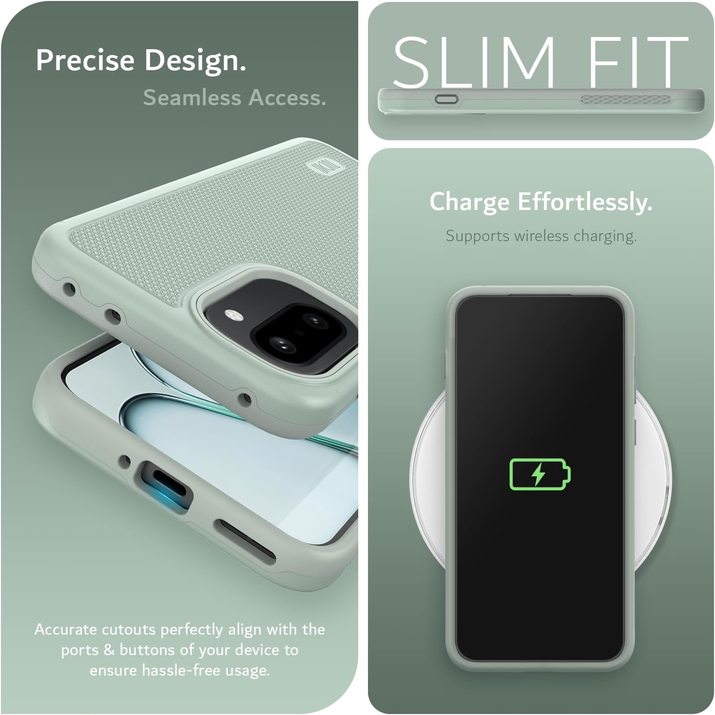 TUDIA MergeGrip Designed for OnePlus 15R Case 5G (2026) - [Military Grade Drop Tested] Dual Layer Shockproof Slim Rugged Tough Protective Phone Cases Cover (Green Lily)
