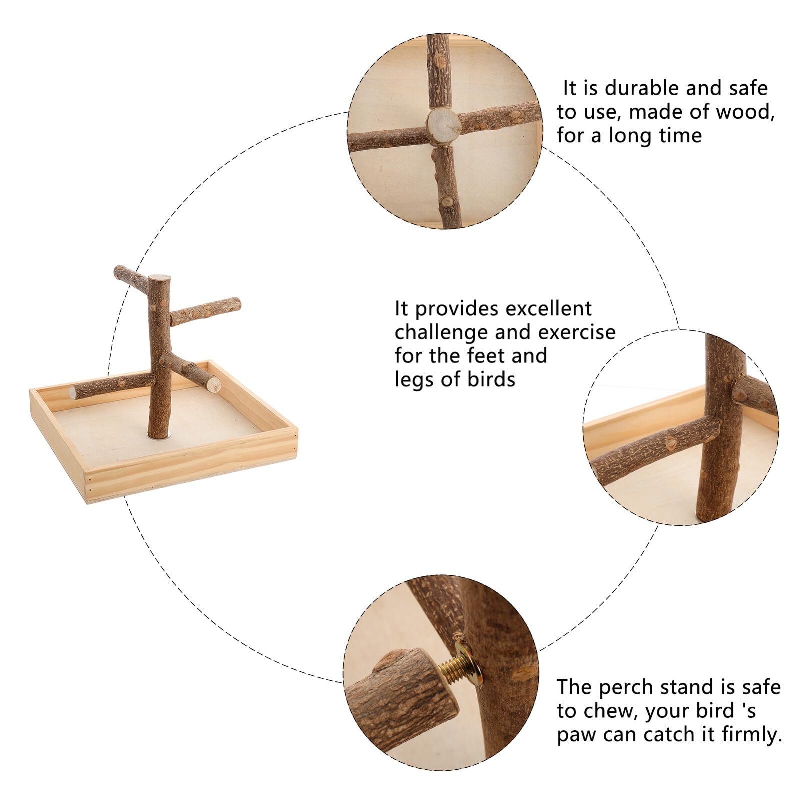 De Madera para Pájaros Percha De Entrenamiento para Loros Soporte De Madera Resistente para Pájaros Pequeños Entrenamiento y Ejercicio En Jaula para Canarios y Loros
