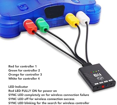 Wireless Controller Adapter, Multiplayer BT Controller Converter, Support 4 Player Console Game Controller Adapter for N64 Console for for PS5 for 8bitdo/1824
