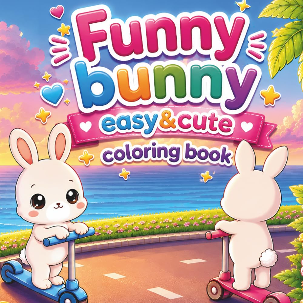 Funny Bunny Coloring Book: Adorable Bunny Coloring Pages with Cute, Cozy and Fun Scenes for Relaxation