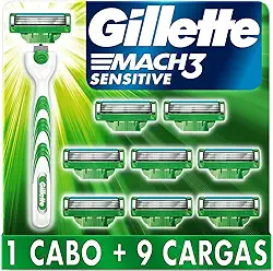 Gillette Aparelho De Barbear Mach3 Sensitive + 9 Cargas