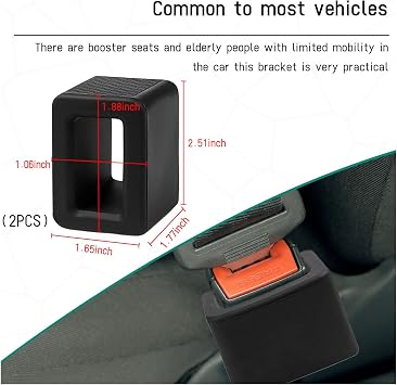 Augeny 2PCS Seat Belt Buckle Holder, Silicone Auto Rear Seatbelt Buckle Booster to Makes Receptacle Stand Upright for Easy Access, Universal Vehicle Seatbelt Buckle for Kids (Black)