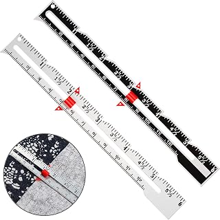 Frienda 2-Pack Metal Sliding Sewing Gauge Ruler - Precise Quilting, Knitting, Hemming Measuring Tool for Crafters & Beginners