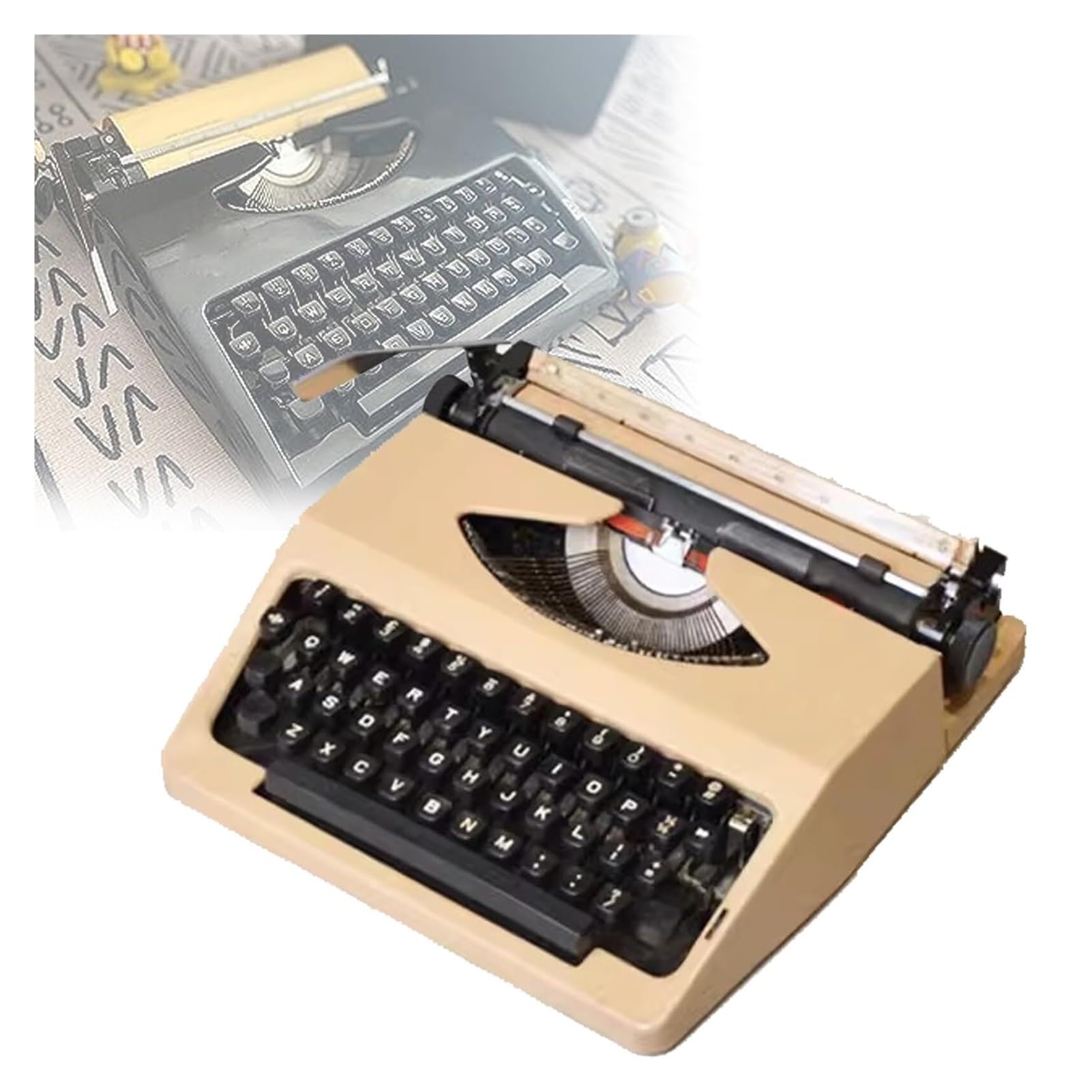 NMLLTB Manual Typewriter Traditional Retro Style Mechanical English Typewriter Portable for Writing Notes Letters Creative Work