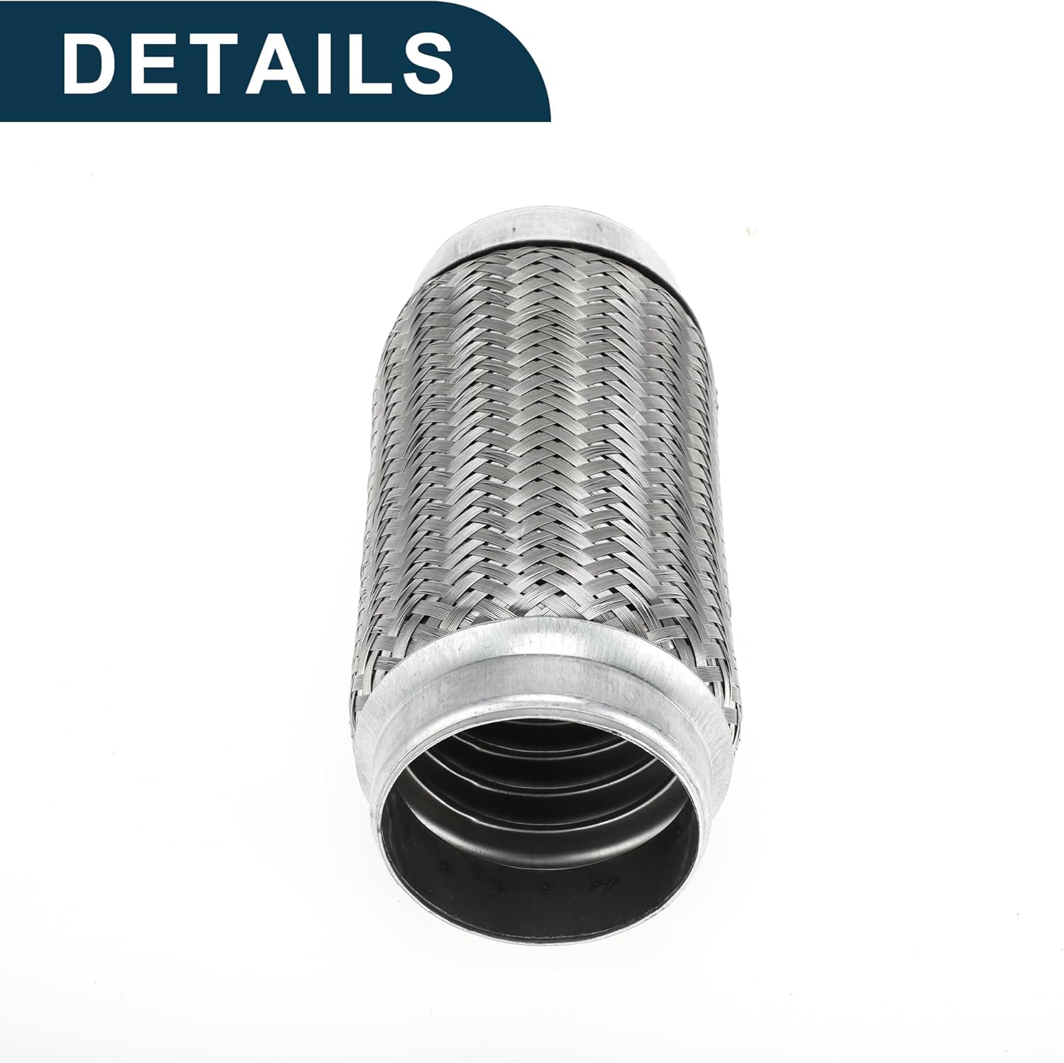 Car Exhaust Flex Pipe 3.07 Inch OD Flexible Braided Exhaust Tube | Universal Flexible Pipe Tubing Silver Tone 1 Pc