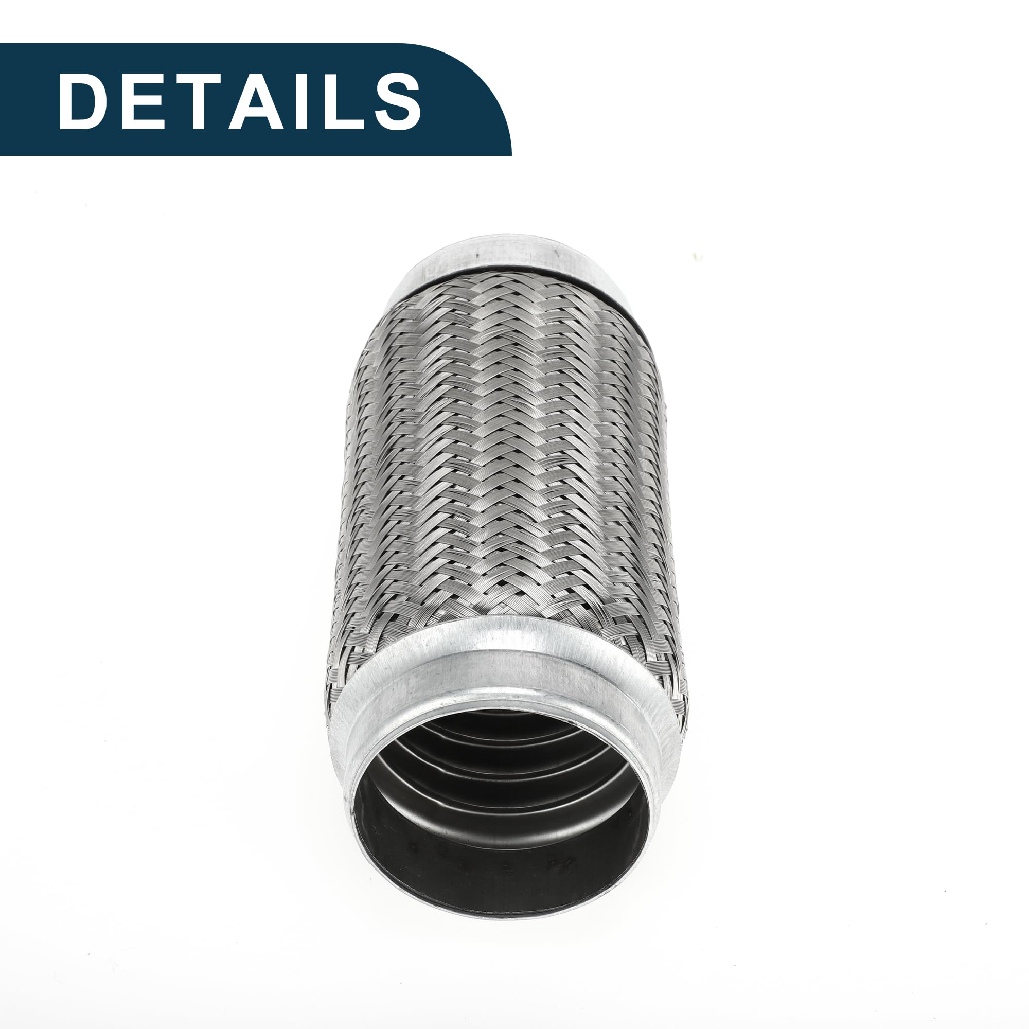 Tubo Flessibile per Scarico Auto 3.07 Pollici OD Tubo di Scarico Intrecciato Flessibile | Tubo Flessibile Universale Argento 1 Pezzo