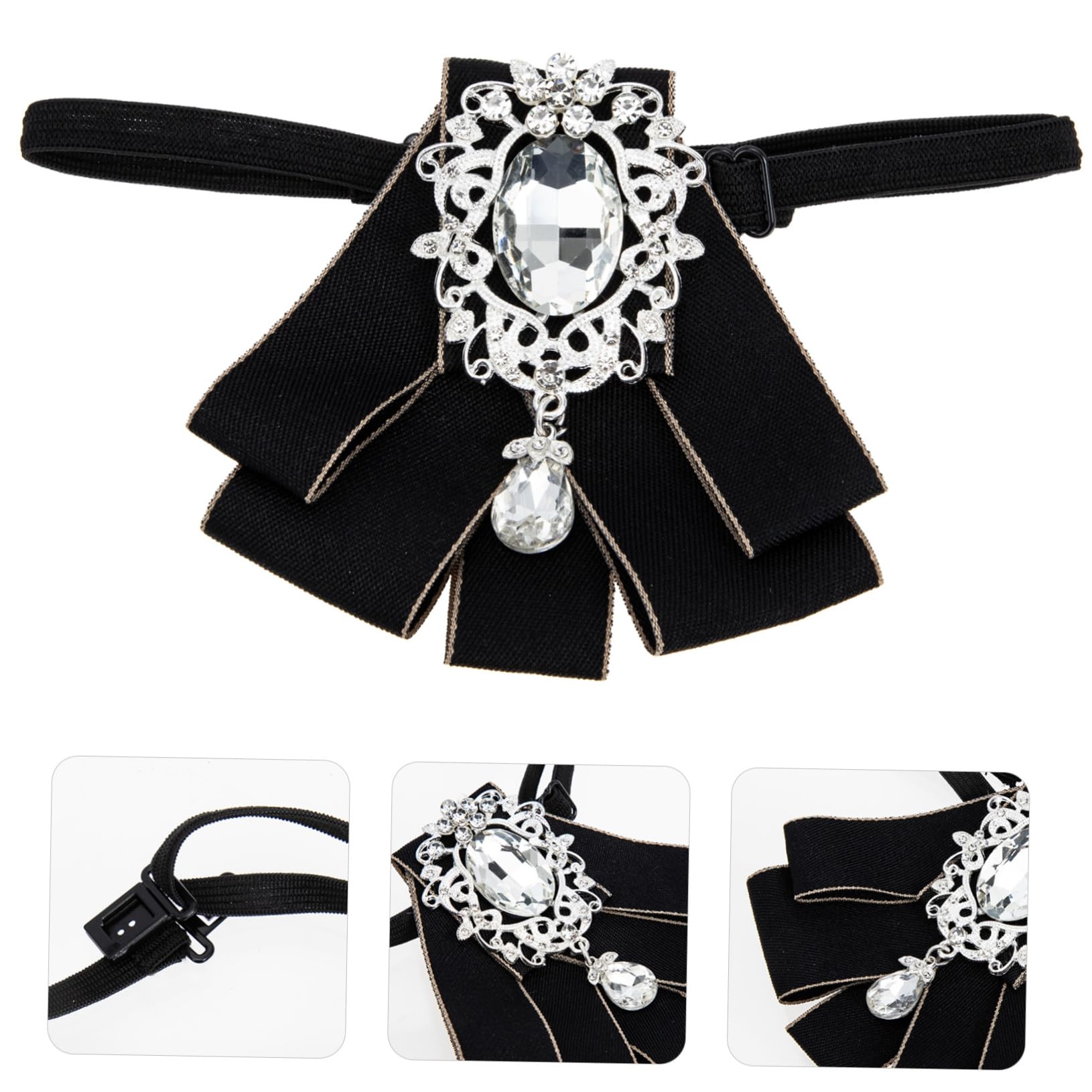 Healeved Beautiful Rhinestone Bow Tie for Children's Evening Dress Child Performance Suit Decor