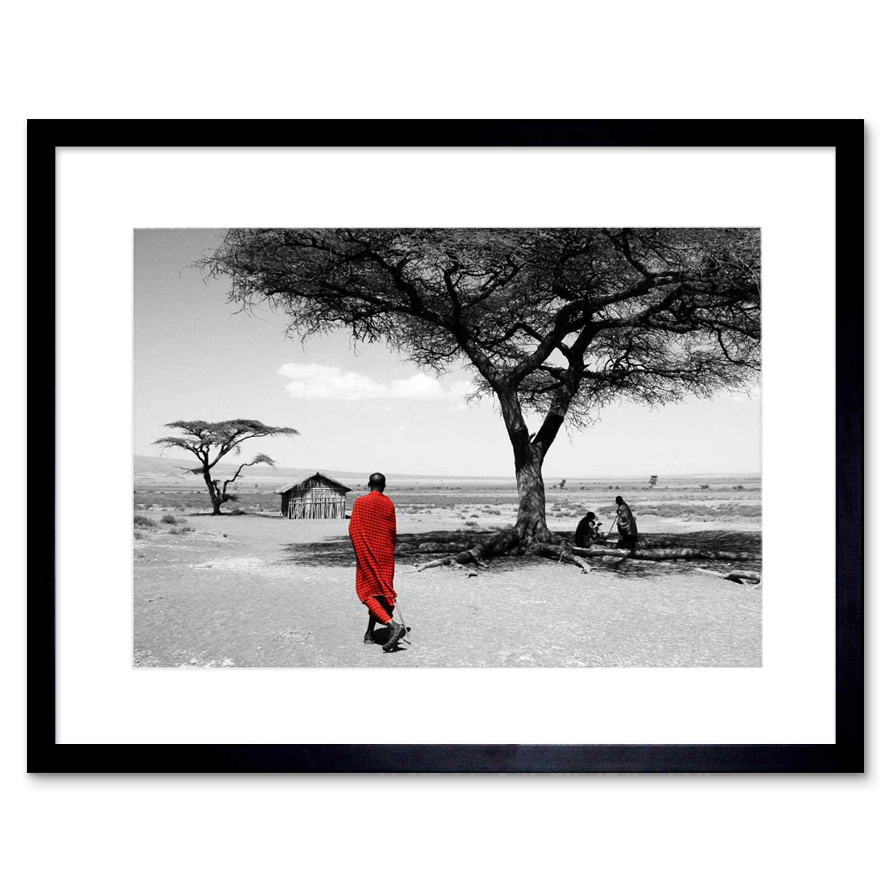 Wee Blue Coo Maasai Tribe Africa Tanzania Art Framed Wall Art Print