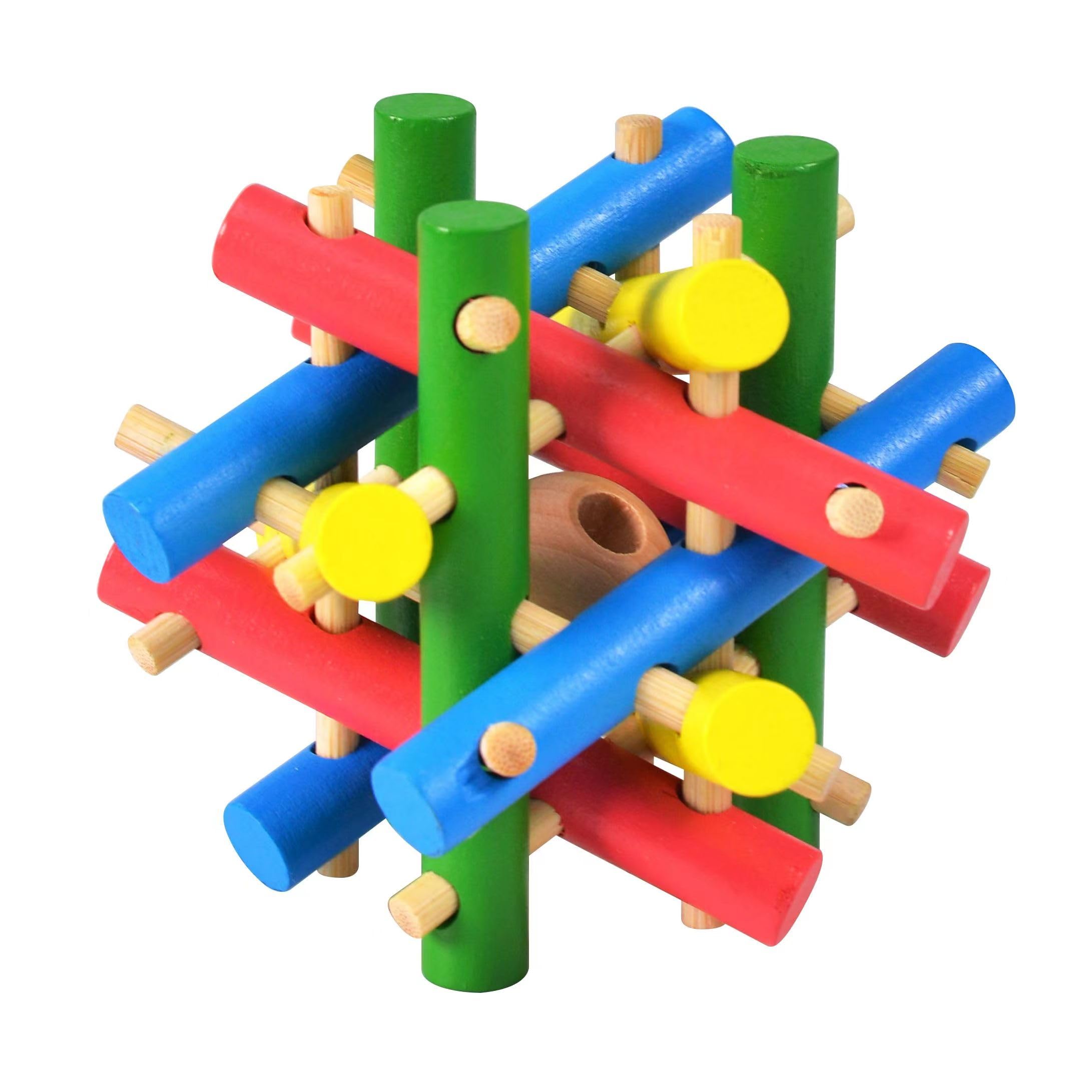 Wooden Chewing Toy for Small Animals, Natural Wood for Rabbit, Guinea Pig, Bunny, Chinchilla (Colored)