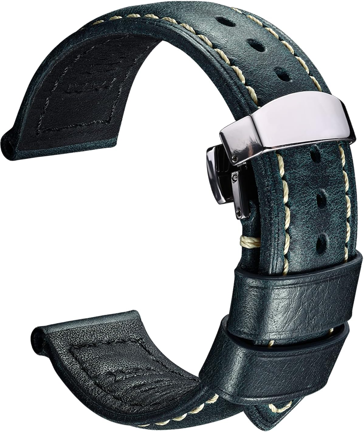 Watch Band, Vintage Oil Wax Leather Watch Straps 18mm 19mm 20mm 21mm 22mm 23mm 24mm 26mm Watch Belt for Men Women
