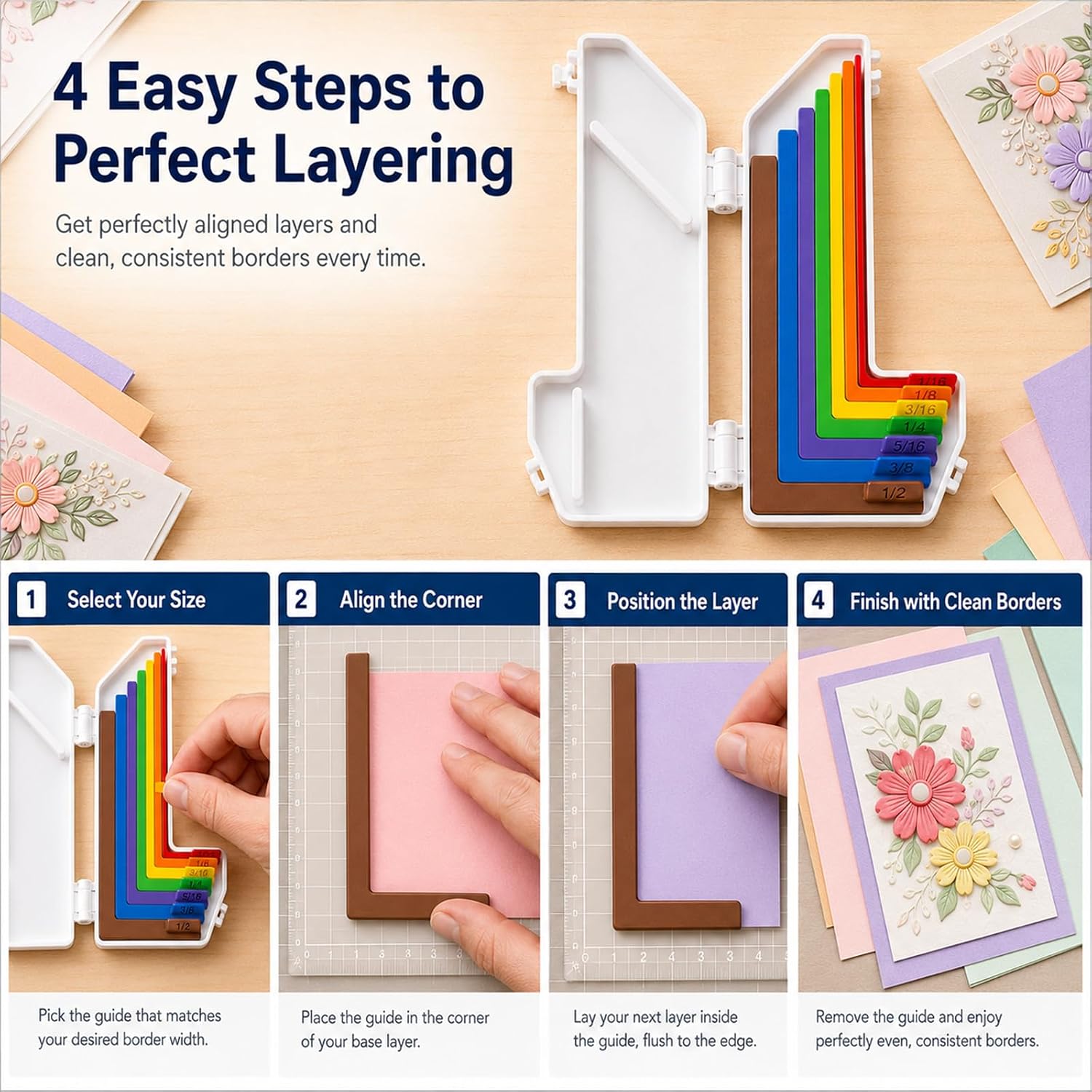 Paper Craft Alignment Guides,for Card Making & DIY Crafts,Alignment Tools