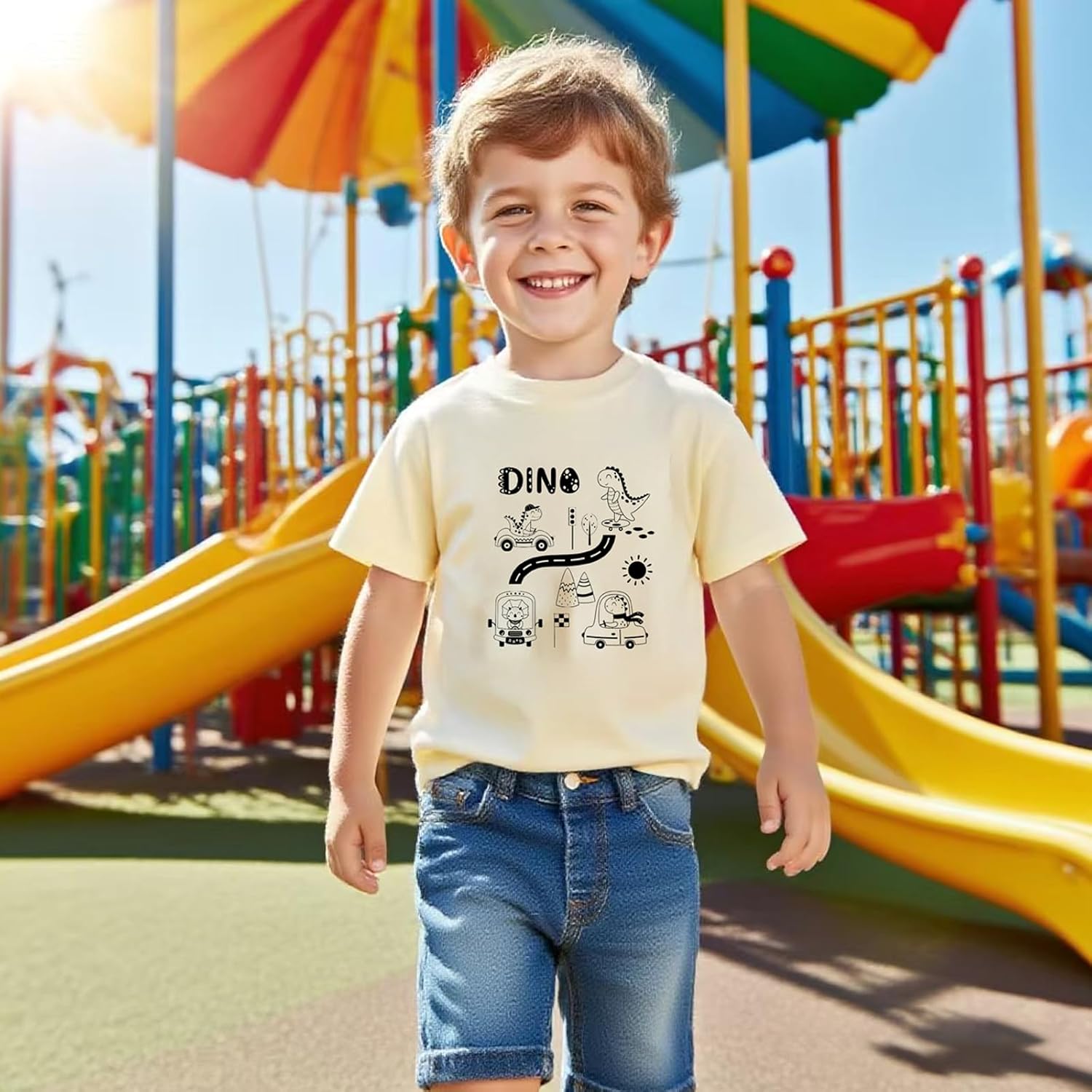 Toddler Little Boys Girls Dinosaur T-Shirt Kids Summer Short Sleeve Graphic Cotton Tee Top - Image 5