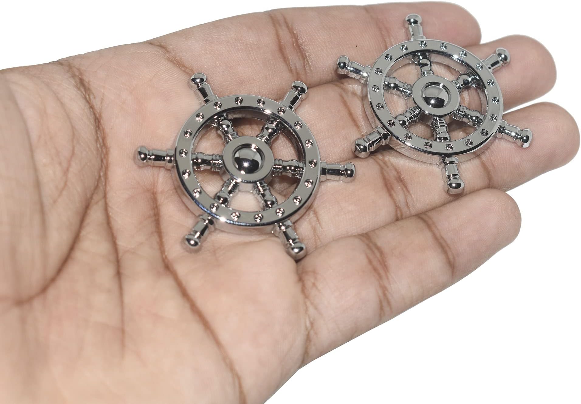 Incognito Pirate Ship Wheel Emblem Sticker for All Cars, Metal (Silver)