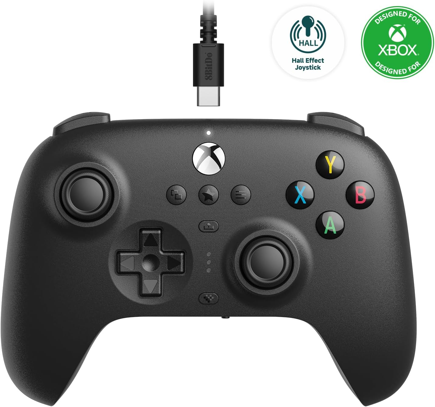 8BitDo Ultimate Wired Controller for Xbox, Hall Effect Joysticks and Hall Triggers, Compatible with Xbox Series X|S, Xbox One, Windows 10 & Windows 11 - Officially Licensed (Black)