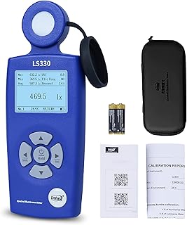 Medidor de luz Luxmetro, 0-1,000,000 lux, CCT/CRI/UV/PPFD/μmol, medidor de iluminancia espectral, fotómetro, alta precisión, temperatura de color, medidor de lumen, PAR metro LS330 para plantas