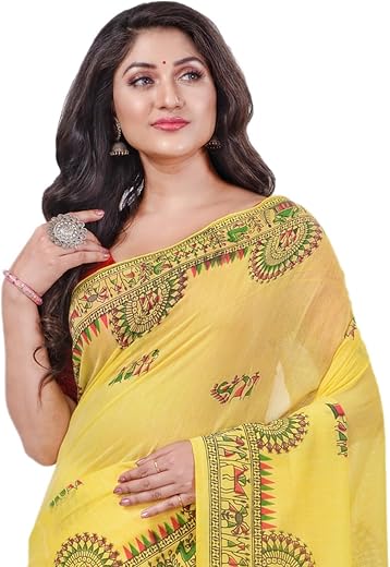 dB DESH BIDESH Women's Pure Cotton Tribal Art Warli Handloom Cotton Saree with Blouse Piece Traditional Saree Handloom for...