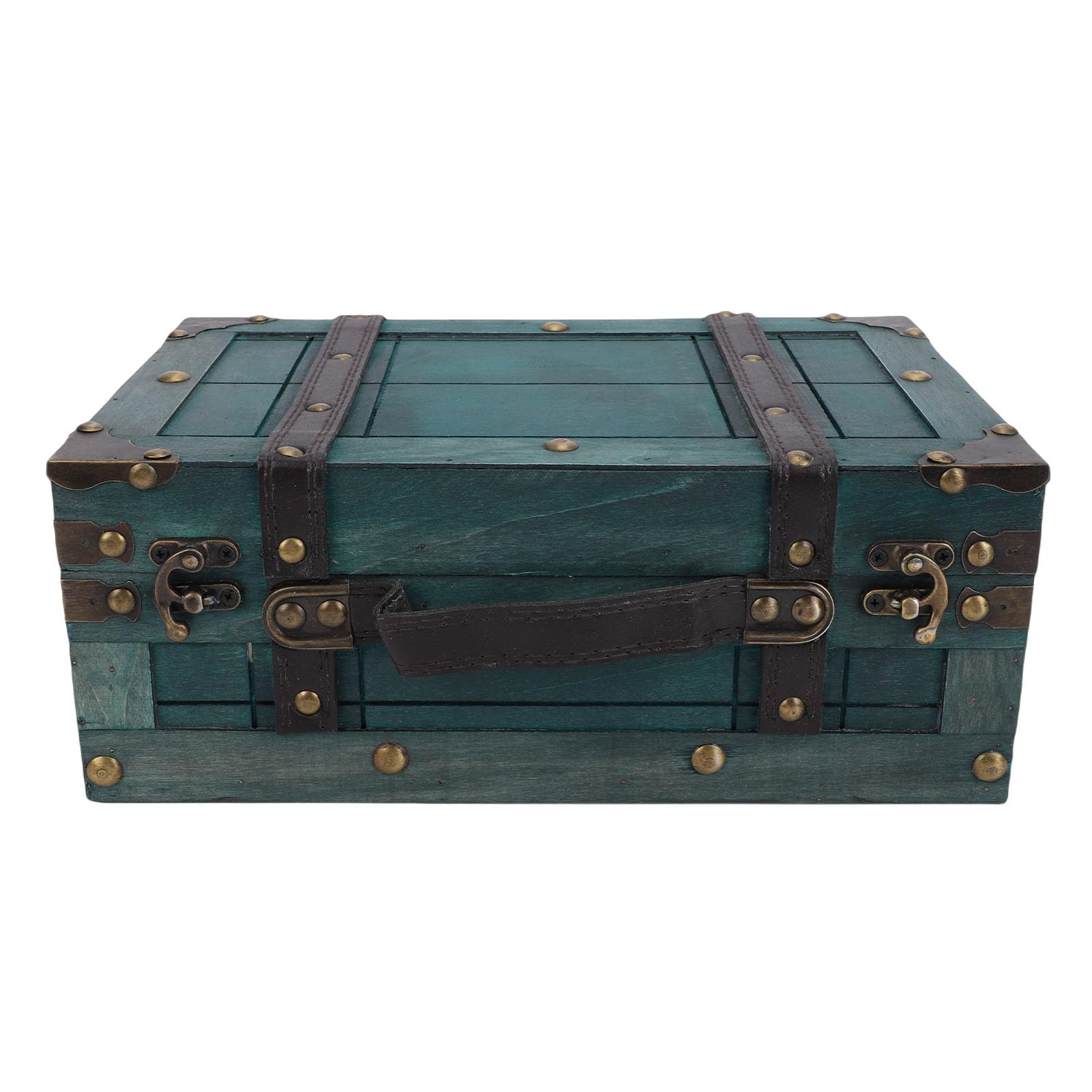 LICAEVEY Vintage Cassapanca in Legno Retrò con Coperchio (1624C-01 Green)