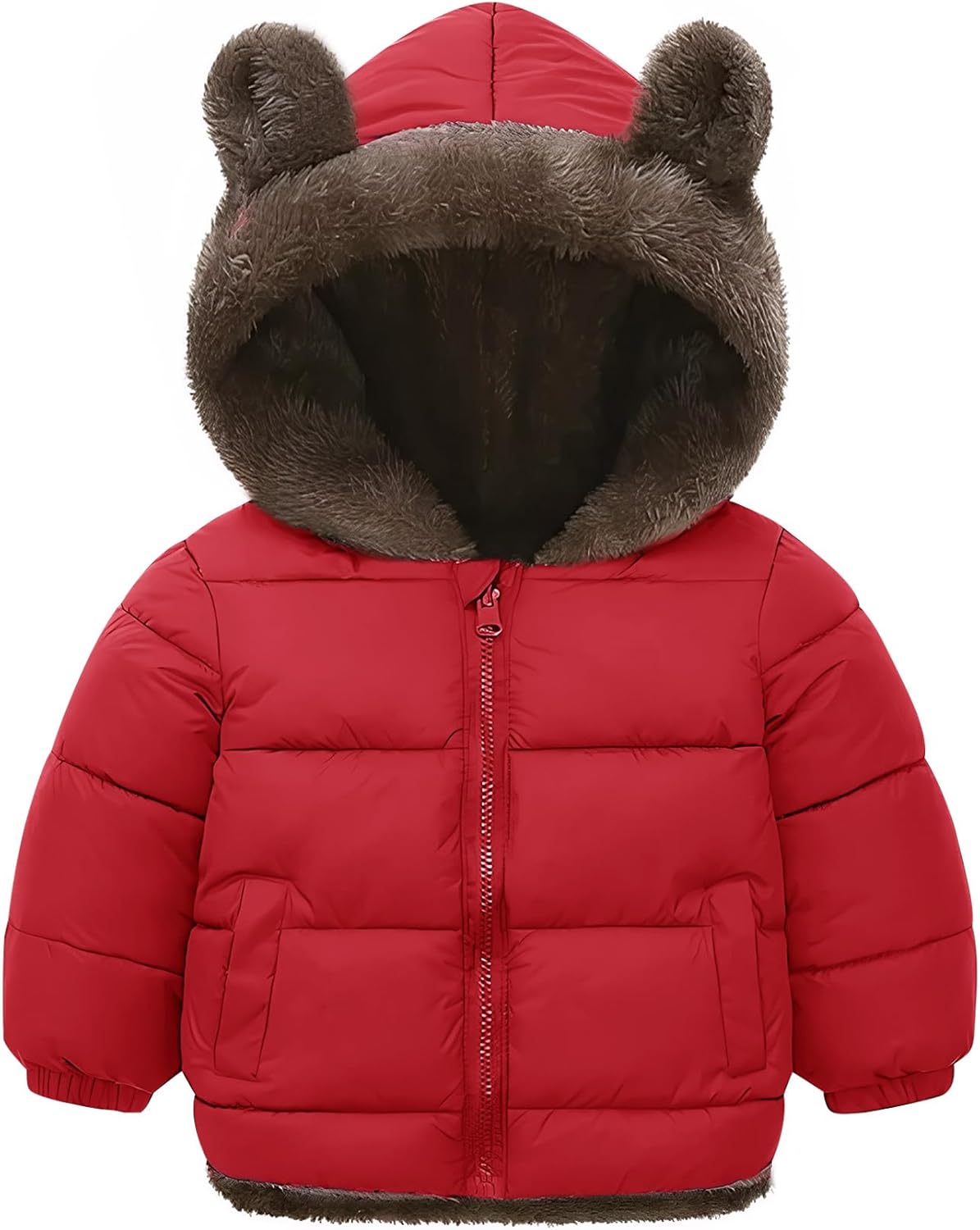 COZYPOIN 幼児 赤ちゃん 男の子 女の子 冬 フリース ジャケット かわいい ベア フード付き コート 小さな子供 暖かい