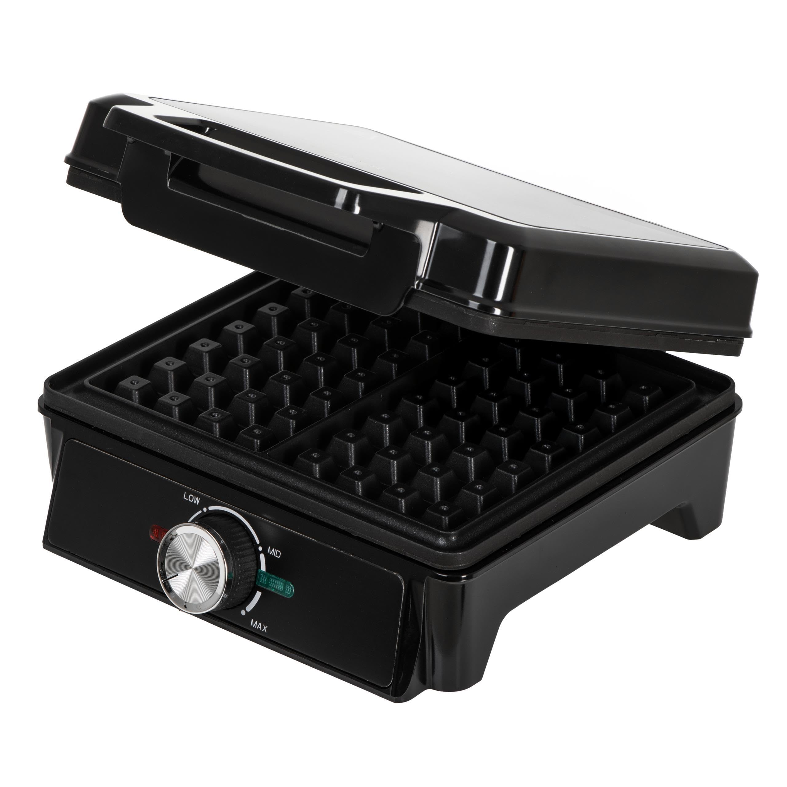 ADLER EUROPE Waffeleisen Belgische Waffel – Doppelwaffeleisen mit Temperaturregelung – 2000W Waffelautomat – Antihaftbeschichtung und Wärmeisolierter Griff - Tief-Heizplatten 9cm x 14,5cm