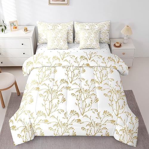 Feelyou Metallic Branch 7 Piece Bedding Set Full Size for Boys Girls
