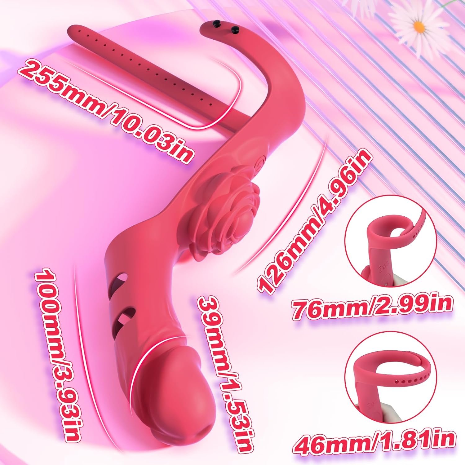 Finger Vibrator Adult Sex Toys - G Spot Vibrator Clitoral Stimulator Rose Toy with 9 Powerful Vibration Modes, Adjustable Nipple Massager Female Couple Sex Toys, Adult Toys & Games for Women