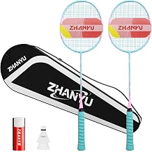 Badminton Racket Professional Badminton Racket Professional Training Entertainment Shuttlecock Set with 82 g Carbon Fibre Consisting of 2 Rockets 2 Balls and 1 Bag Fd01