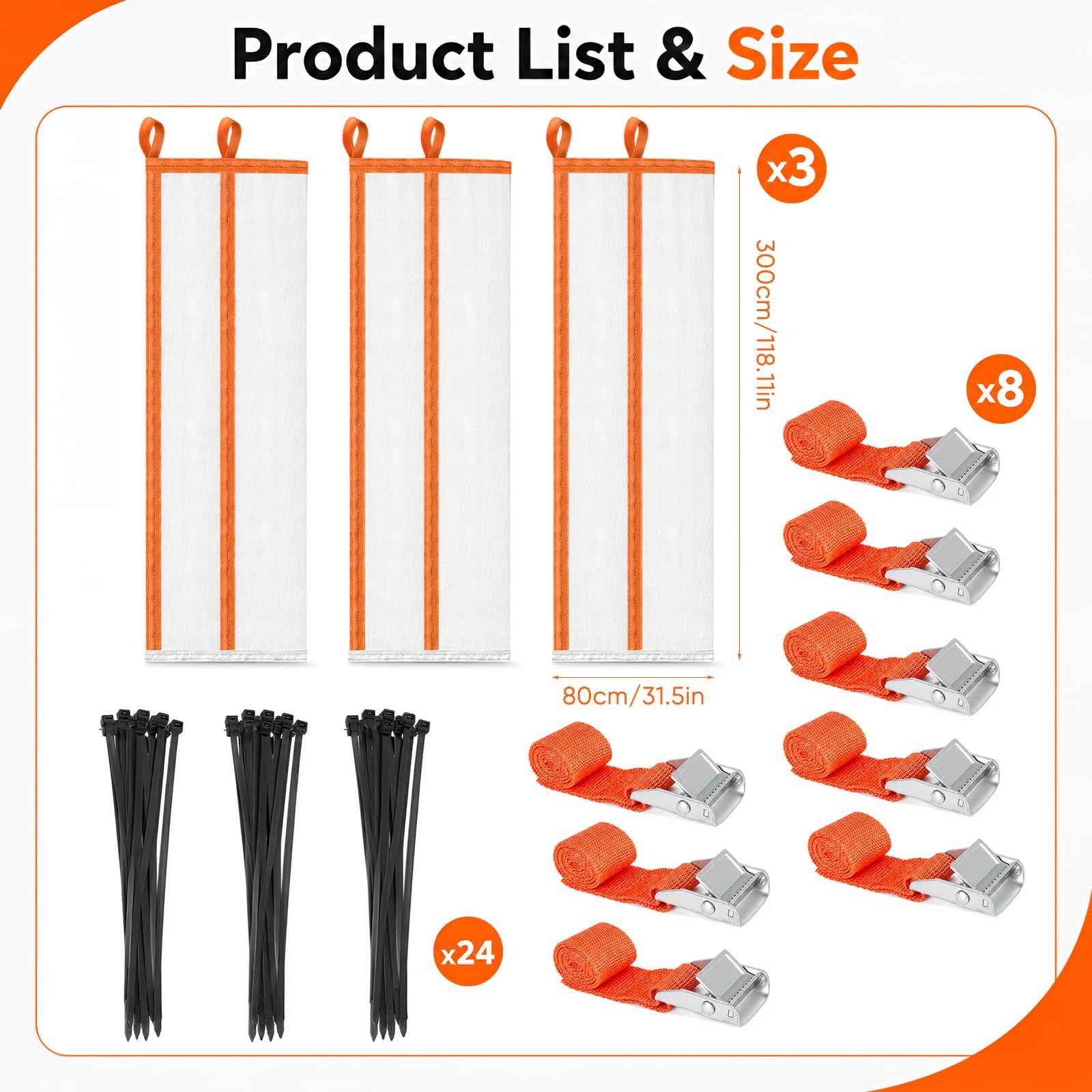 Canal de Residuos de Obra 3 Unidades 3m Polipropileno Resistente, Tubo de Escombros Apilable Plegable para Reforma y Demolición, Kit Completo con Correas y Bridas