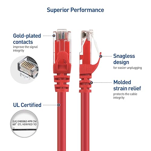 Miniatura 66 de Cable Matters Paquete de 5 cables Ethernet Cat 6 sin enganches de 10 Gbps, cable Cat 6, cable Cat6, cable Ethernet, negro