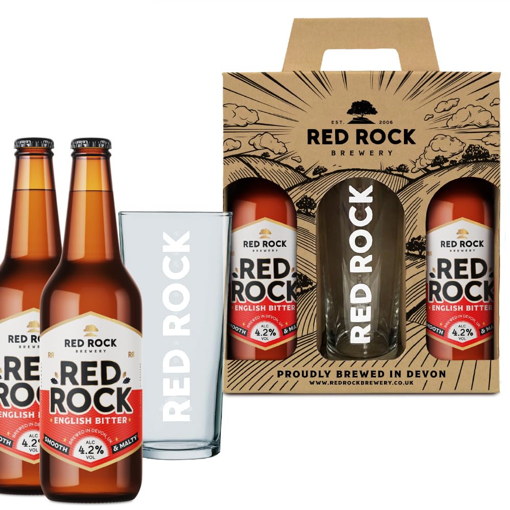 Red Rock Brewery Traditional British Ale Gift Set with Glass - 2x 500ml Bottles of English Beer (Capstan 5.8%) — view 7