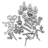 Vista 4 de Tornillos Phillips de cabeza plana de acero inoxidable M2 M2.5 M3 M4 M5 M6 combinan con arandela de resorte y arandelas lisas Kit surtido de tuercas