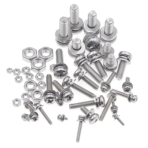 Miniatura 4 de Tornillos Phillips de cabeza plana de acero inoxidable M2 M2.5 M3 M4 M5 M6 combinan con arandela de resorte y arandelas lisas Kit surtido de tuercas