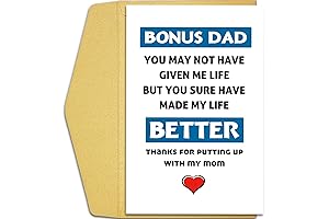 Humorous Bonus Dad Father's Day Card: A Heartfelt Tribute from Stepson/Stepdaughter