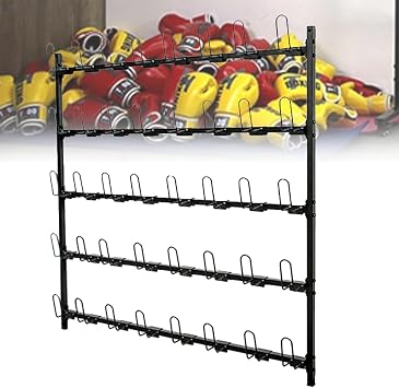 Boxing Gloves Storage Rack & Organizer,Boxing Gloves Dryer-Wall Mount Steel Hooks,Sided-Holds 20 Pair of Glove,Large Capacity Boxing Gloves Display Stand