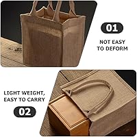Vista 8 de TEHAUX 2 piezas de bolsas de compras de regalo, bolsa de arpillera de arpillera con asas, bolsa de arpillera, Como se muestra en la imagen