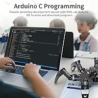 Vista 6 de Kit de robot Hexapod para ESP32, robot araña STEM para caminar, soporta programación Arduino C, App RC, transmisión de video, kit de marco