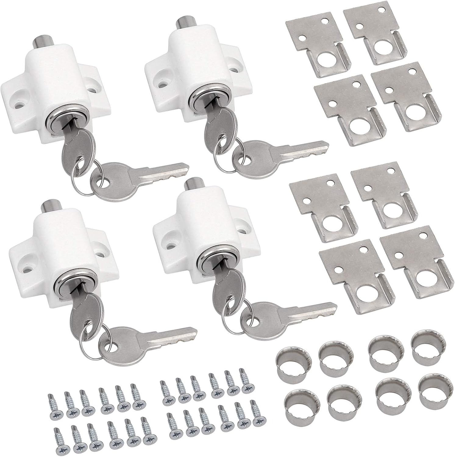 Sliding Patio Lock,eSynic 4Pcs Sliding Patio Lock Sliding Patio Door Latches Set Security Lock
