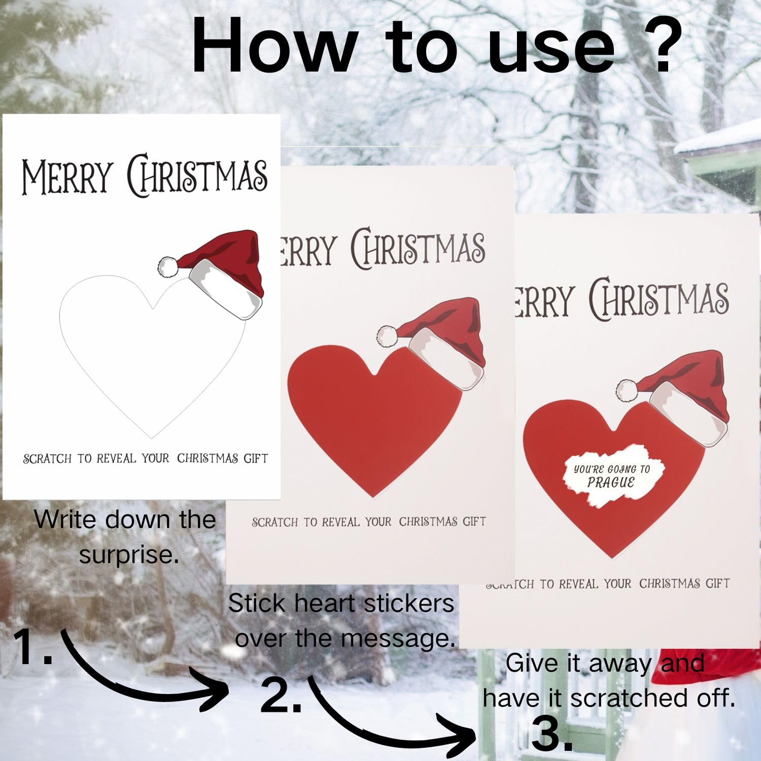 Surprise Christmas Reveal Card, Holiday Concert Tickets Reveal, Christmas Scratch and Reveal card, Personalised Card, Scratch and See - Image 3