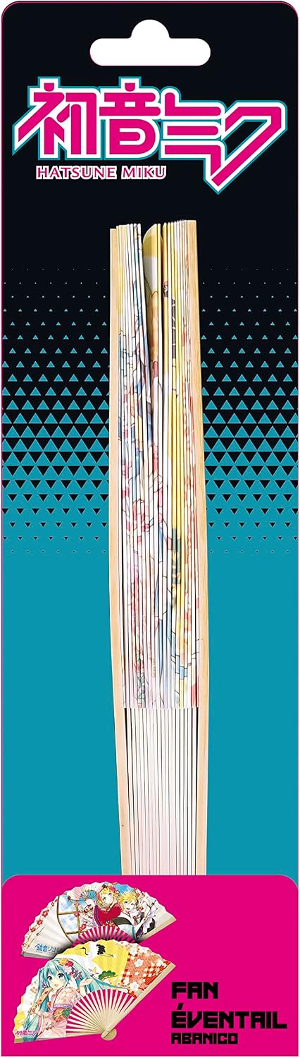 ABYSTYLE Hatsune Miku Mike and Kagamine Twins Kimono Folding Handheld Rave Fan Anime Manga Cosplay Props Accessories Merch Fans